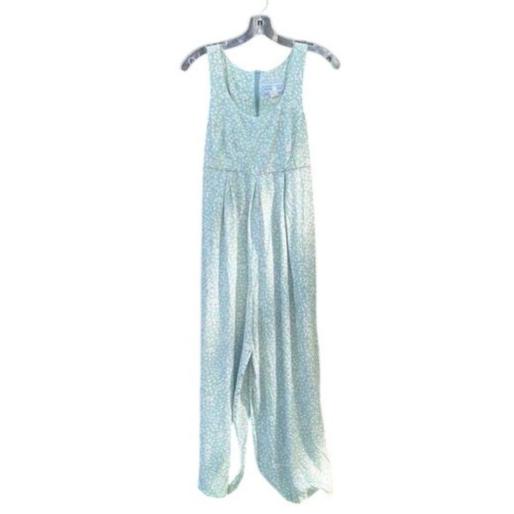 E.D. Michaels Vintage Light Blue Floral Jumpsuit Size 8